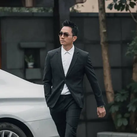 Seno高级灰色条纹西装男商务休闲男士西装韩版正装西服修身单西商品大图