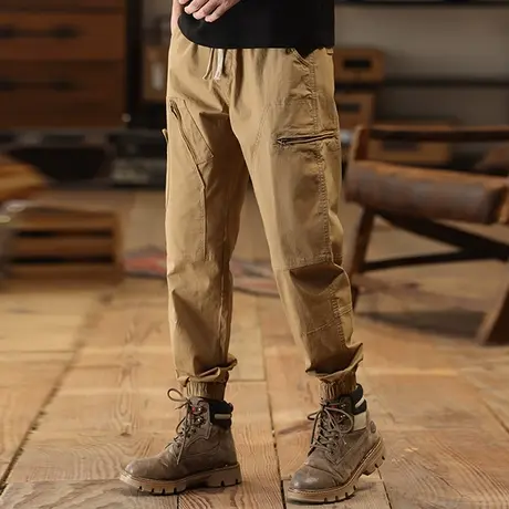 Modi Nick/摩帝尼克裤子男款潮流复古工装裤宽松束脚休闲裤百搭男图片