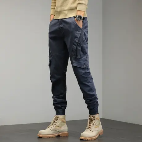 时尚男裤宽松工装裤潮流裤子男款夏季透气九分裤男款夏季工装裤商品大图