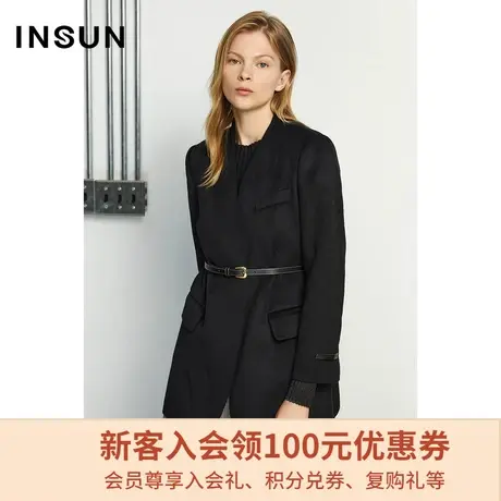 恩裳商场同款春季时尚简约无领西装短款品质感轻商务大衣女装商品大图