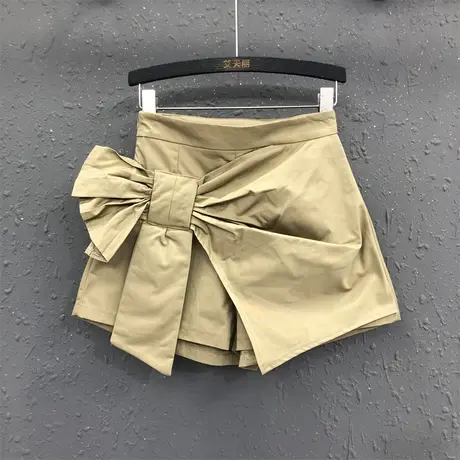 个性大蝴蝶结设计感牛仔短裤女23夏季新款欧货裤裙高腰阔腿裤热裤商品大图