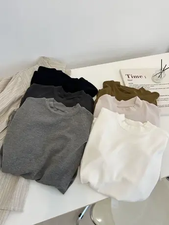 韩版气质时髦内搭半袖t恤女修身显瘦软糯打底衫上衣2023秋季新款图片