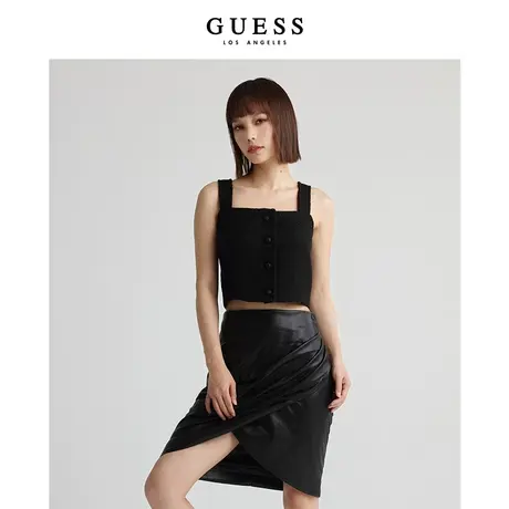 【秀智明星同款】GUESS女士单排扣吊带背心-YM3W1270商品大图
