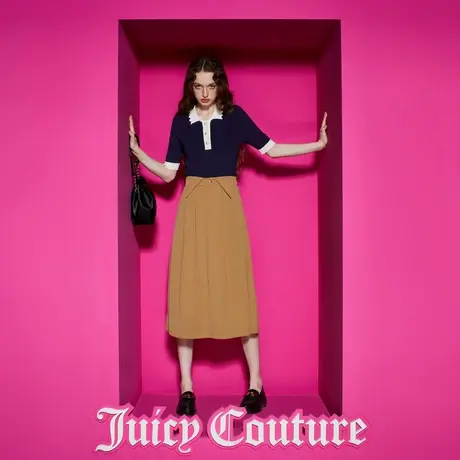 Juicy Couture橘滋女装新款极简法式撞色花边领女针织衫商品大图