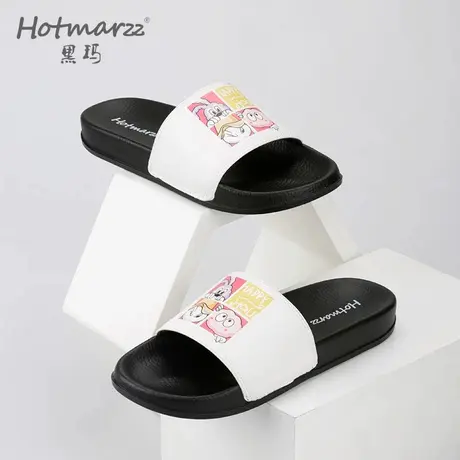 hotmarzz/黑玛外穿拖鞋女夏季时尚平底防滑休闲高级感一字拖凉拖商品大图