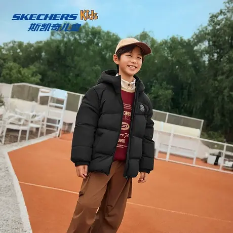 Skechers斯凯奇儿童梭织短款羽绒外套男女同款简约百搭保暖上衣商品大图