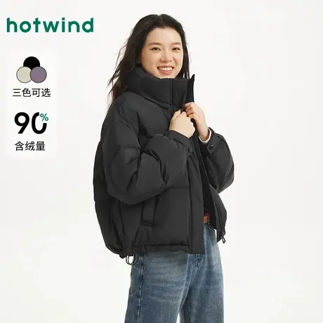 热风2025年冬季新款女士立领短款羽绒服商品大图