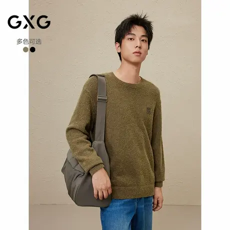 2024秋冬品GXG男士简约基础含羊毛保暖毛衣男毛衫内搭线衫商品大图