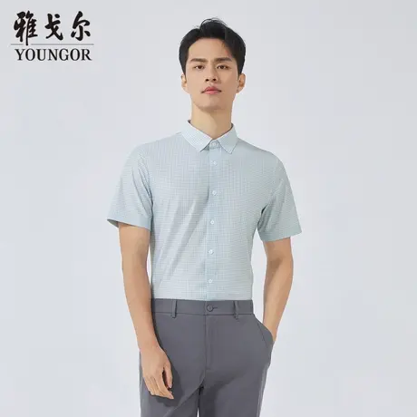 雅戈尔奥莱 商场同款男士短袖衬衫新款官方正品商务休闲短袖衬衫商品大图