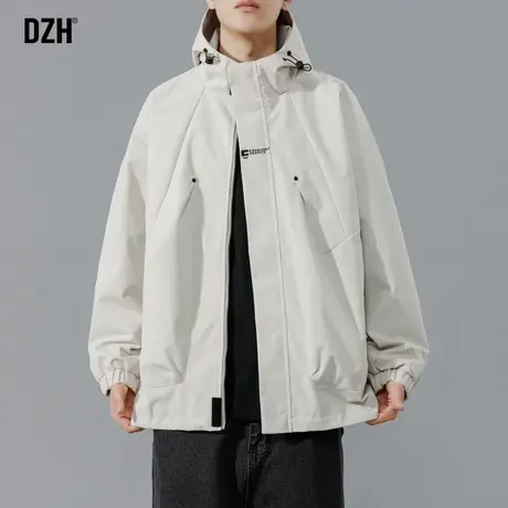 男士卡其色风衣外套男春秋款2023新款秋装上衣防风防水冲锋衣男款商品大图