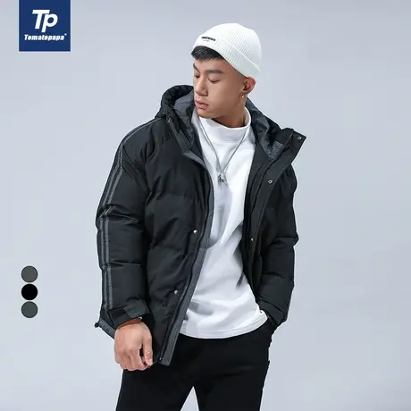 TOMATOPAPA秋冬原创厚款面包服外套复古休闲连帽上衣保暖冬装棉服商品大图