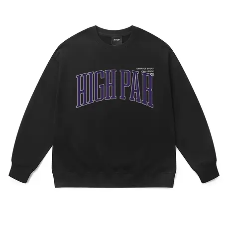 圆领卫衣加绒中性款美式洋气字母设计学院风复古套头棉打底衫冬季商品大图