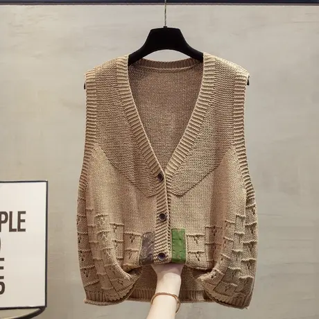 v领针织开衫马甲背心女2025春秋新款宽松外穿马夹外搭毛衣坎肩潮商品大图