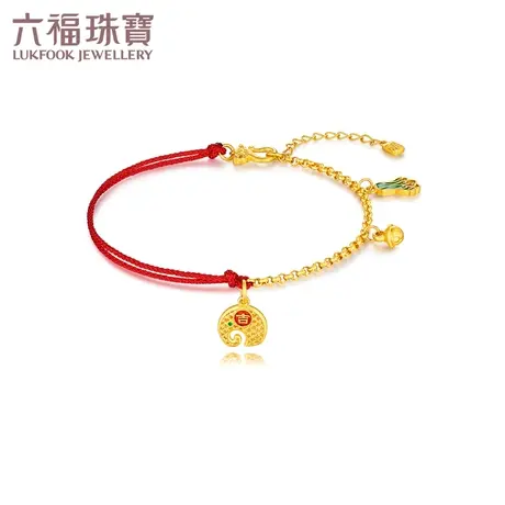 六福珠宝福满传家系列红绳黄金手链女珐琅工艺计价L05TBGB0015图片