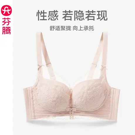 芬腾文胸女聚拢上托防下垂蕾丝内衣性感薄款透气无钢圈收副乳胸罩商品大图