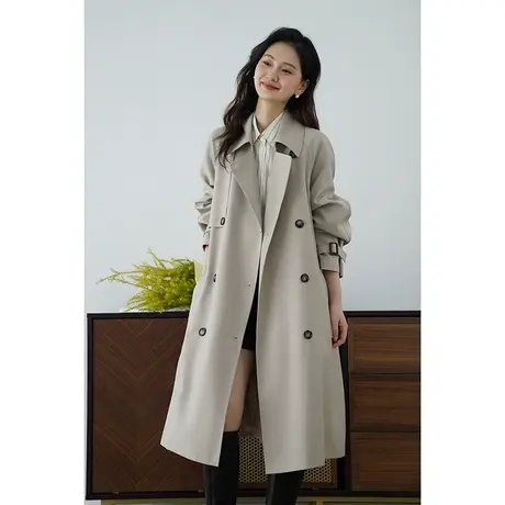 嘉茱莉风衣外套女2024春季新款英伦风外套韩版宽松上衣高级感风衣图片