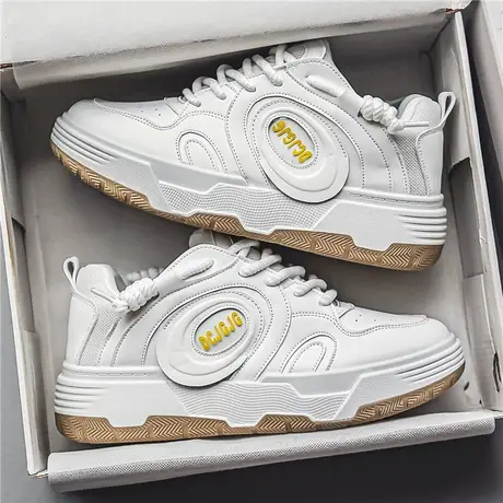 男鞋春秋季小众设计潮流滑板鞋运动青少年休闲面包鞋厚底2024新款商品大图