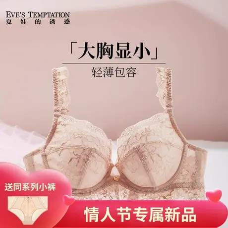【送内裤】夏娃的诱惑性感超薄蕾丝内衣女大胸显小聚拢防下垂文胸商品大图
