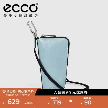 ECCO爱步手包女 迷你挂脖包真皮单肩收纳包斜挎包 蓝韵9107205商品大图