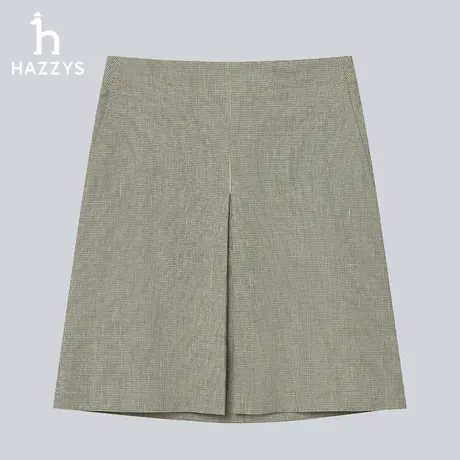 【商场同款】Hazzys哈吉斯复古A字短裙女士夏季新款休闲棉麻裙子图片