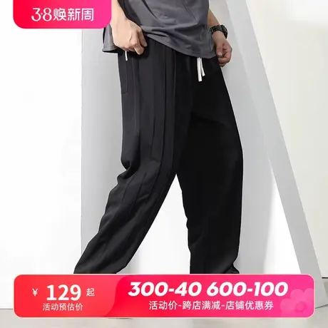 GxxH大码男装潮牌男士2024夏季新款直筒裤休闲宽松百搭黑色运动裤图片