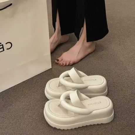 人字拖女外穿2024年夏季新款百搭小个子松糕厚底防滑网红爆款凉拖商品大图