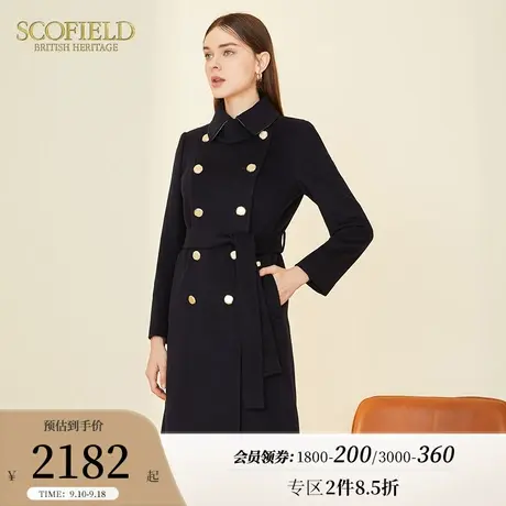 【绒系列】Scofield女英伦风修身羊毛羊绒中长款毛呢大衣商场同款商品大图
