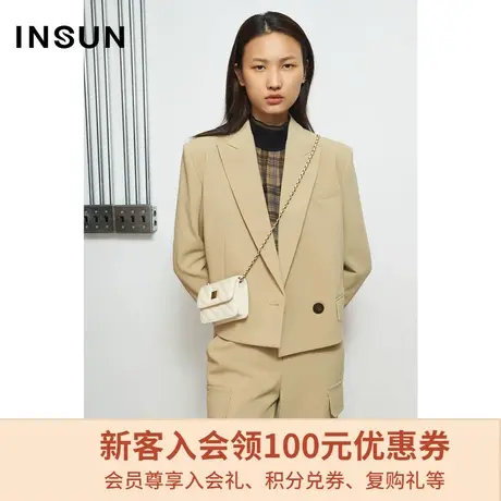 恩裳冬季商场同款都市摩登超短款通勤商务OL职业西装外套图片