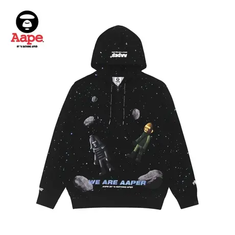 AAPER男装秋冬猿人陨石太空图案字母印花卫衣3791XXF图片
