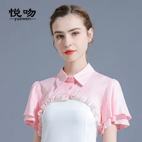 苎麻衬衫上衣女设计感小众飞飞袖开衫薄外搭小披肩夏百搭短款坎肩图片