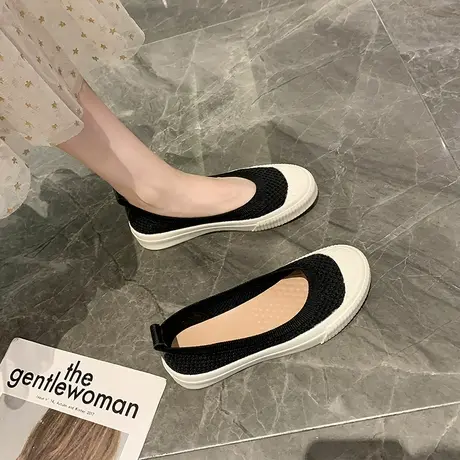 老北京布鞋女春季镂空新款透气孕妇一脚蹬懒人鞋轻便浅口休闲女鞋商品大图