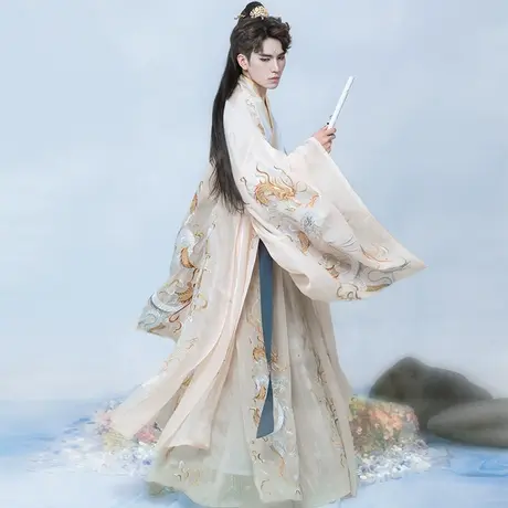 如梦霓裳x神都夜行录联名款【烛龙】汉服男绣花外搭大袖衫非古装图片