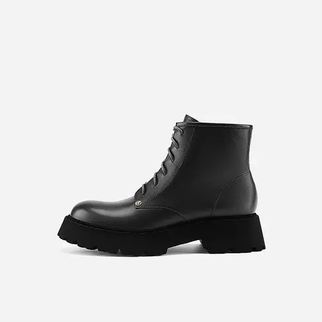 Nine West/玖熙2023年冬新款马丁靴女短靴圆头骑士靴图片