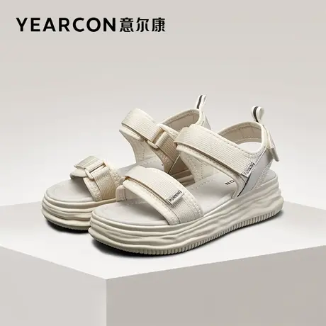 意尔康女鞋夏季外穿ins潮厚底老爹凉鞋海边沙滩鞋运动休闲魔术贴图片