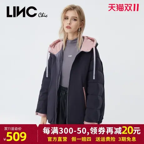 LINC金羽杰羽绒服女2023年冬新款反季断码轻薄短款派克服专柜正品商品大图