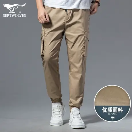 七匹狼男装工装休闲裤男士2023新款夏季ins九分束脚裤子宽松潮流商品大图