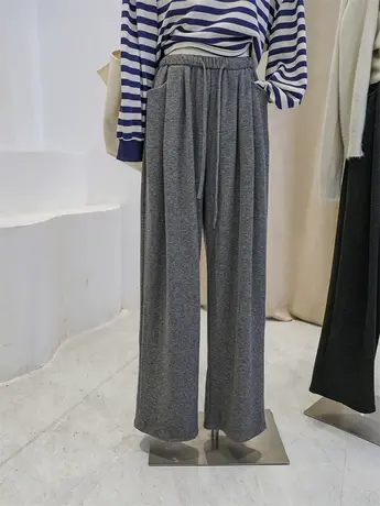 抽绳松紧腰休闲裤女秋季2023新款高腰遮胯显瘦直筒拖地阔腿裤子商品大图