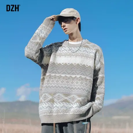 男士日系圆领毛衣男秋冬款潮牌慵懒高级感宽松内搭打底针织衫冬季商品大图