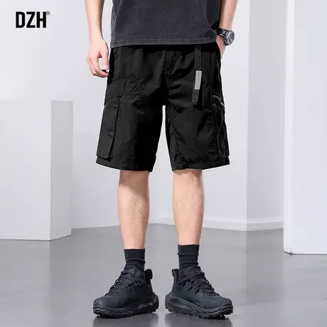 男士黑色速干短裤男夏季薄款裤子休闲五分男裤2023年新款潮牌中裤图片