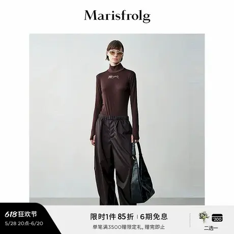【松弛裤装】玛丝菲尔秋布朗棕山系弹力腰头工装休闲裤商品大图