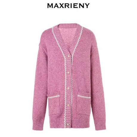 【奥莱】MAXRIENY精致复古感小香廓形宽松毛织开衫毛衫商品大图