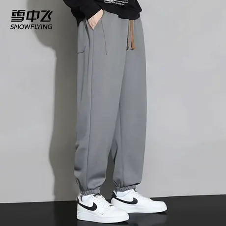 雪中飞休闲裤2025春秋季新品时尚百搭束脚系绳宽松运动男士款长裤商品大图