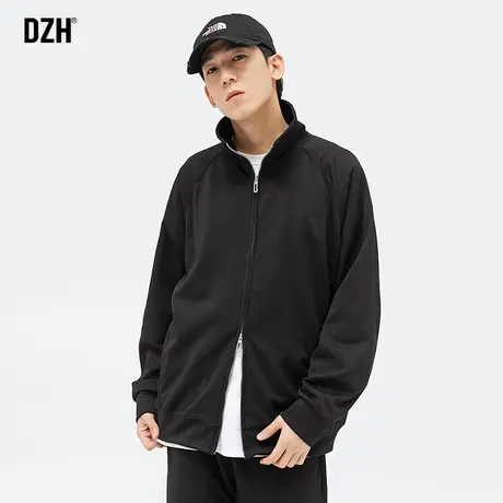 青少年黑色日系外套男潮流百搭2023新款秋季美式高街卫衣拉链开衫商品大图