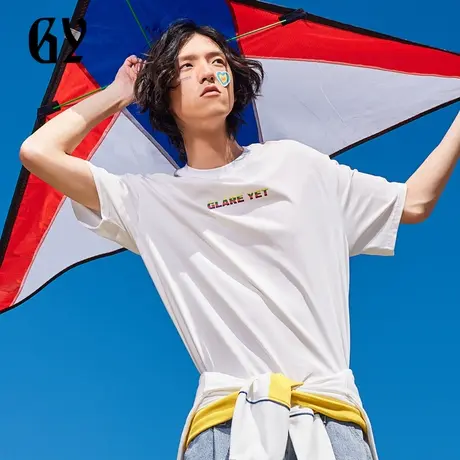 雅戈尔奥莱 GY男装夏季多彩字母印花清爽透气男士短袖T恤商品大图