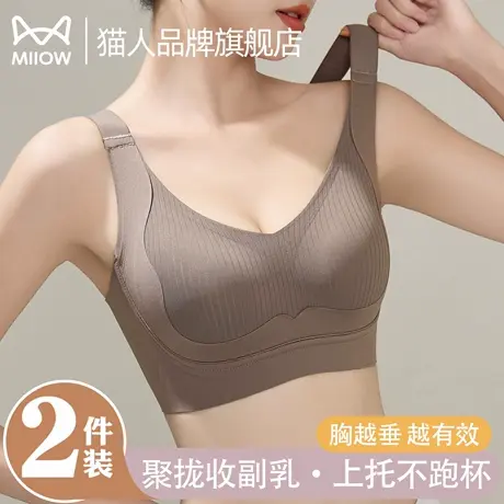猫人调整型内衣女聚拢小胸上托防下垂反重力收副乳秋季新款文胸罩商品大图