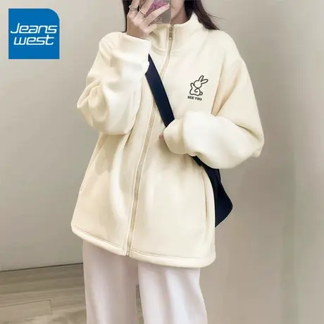 KV真维斯加绒外套女秋冬季2025新款抓绒衣加厚冲锋衣内胆摇粒绒女商品大图