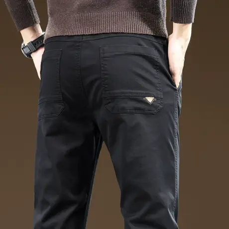 春秋款高端弹力直筒黑色修身休闲裤子秋冬季商务职业正装西裤男装商品大图