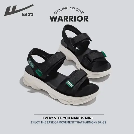 回力凉鞋女2023年新款夏季厚底学生平底魔术贴运动软底休闲沙滩鞋商品大图