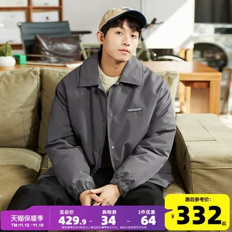 唐狮2023冬季新款男羽绒服短款翻领工装夹克潮流加厚90绒外套休闲图片