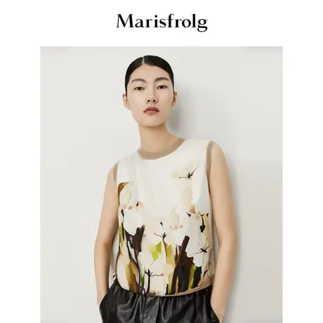 【真丝轻工艺】玛丝菲尔秋季新款桑蚕丝毛针织衫针织马甲女商品大图